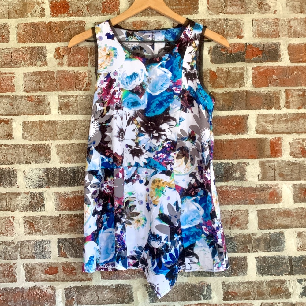 Simply Vera by Vera Wang Multicolor Floral Sleeveless Top/Tunic, Sz XS